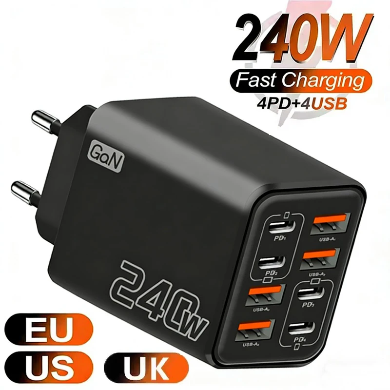 Travel Plug Type C - 240W GaN USB C Charger 8