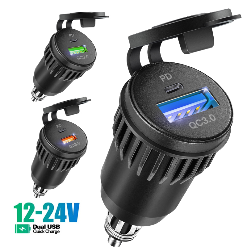 Travel Plug Type C - Motorcycle QC3.0 USB Type C PD