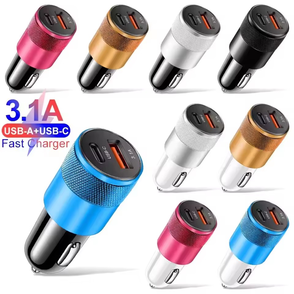 Travel Plug Type C - 3.1A USB Car Charger Type C