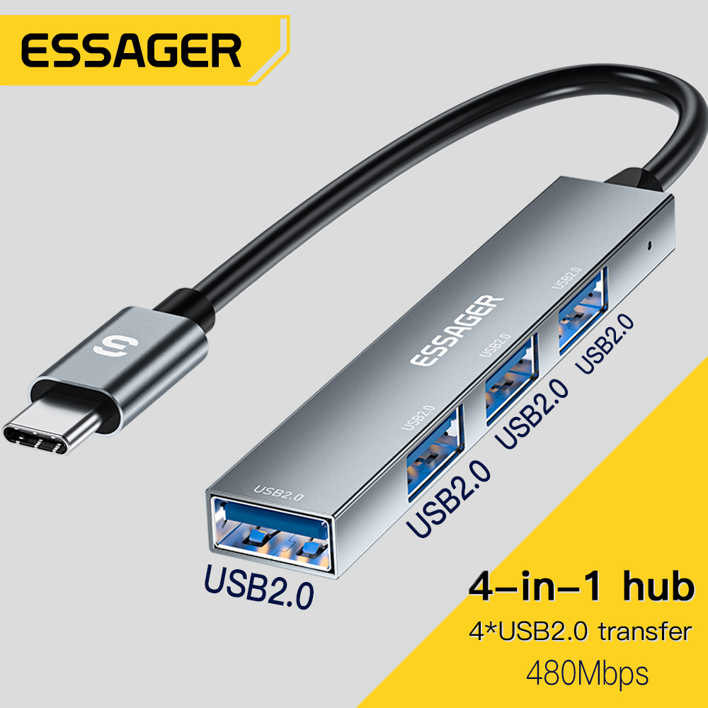 Travel Plug Type C - Essager 4 in 1 USB C