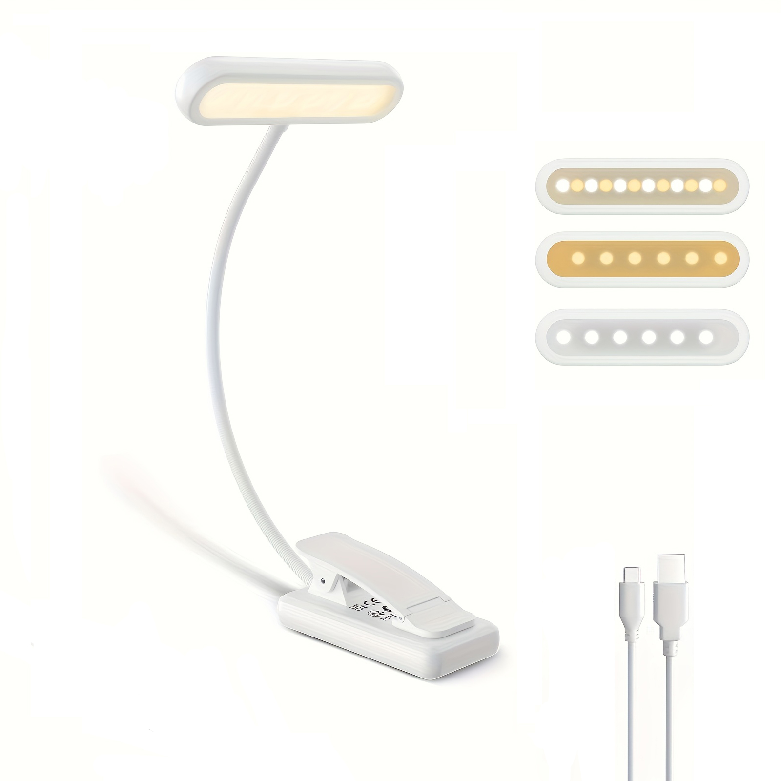 Book Light Flexible - Portable Clip on Book Light Tri