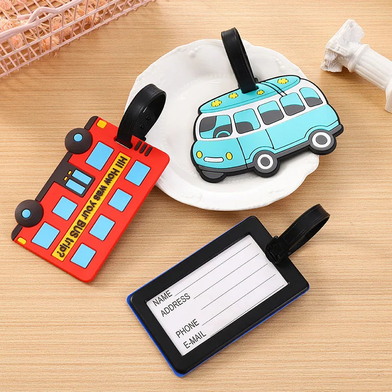 Travel Accessories Pack - Cute Cartoon Cars PVC Silicone Luggage