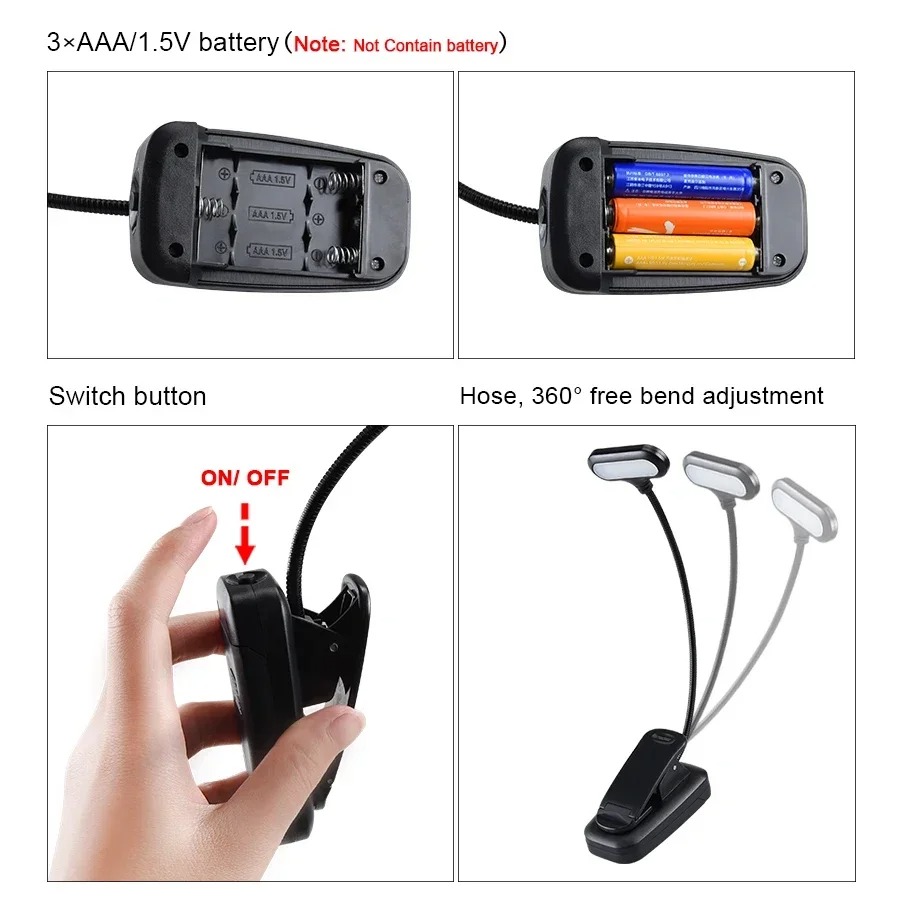 Mini LED Book Light with Clip, - Book Light Flexible recension och pris