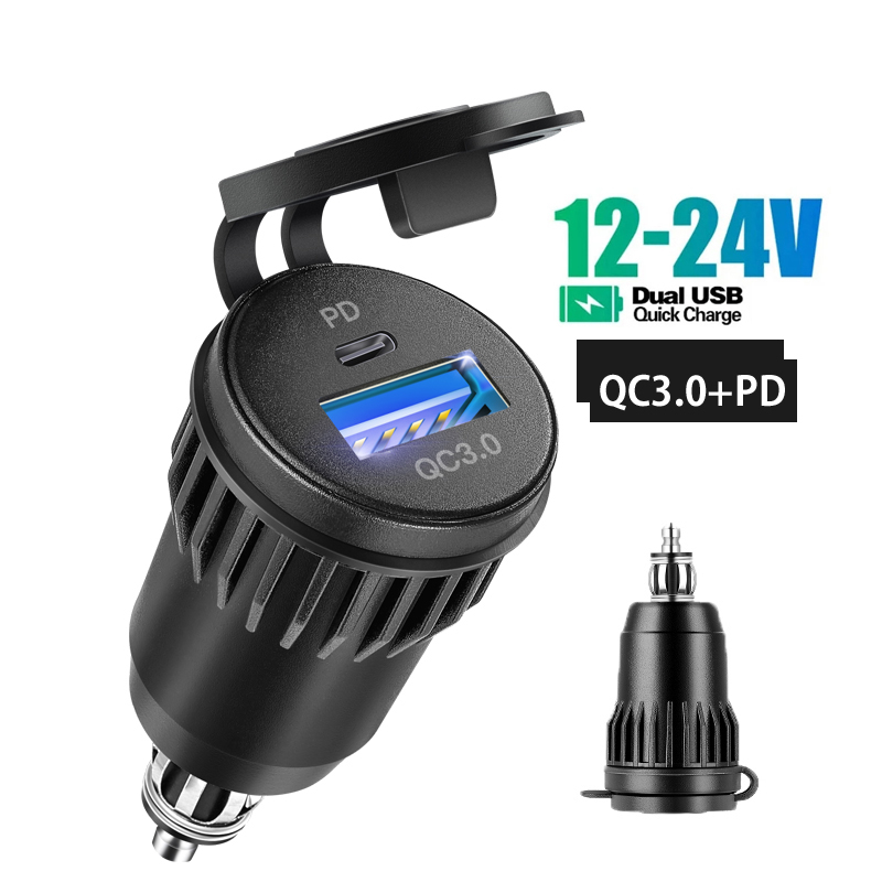 Motorcycle QC3.0 USB Type C PD - Travel Plug Type C recension och pris