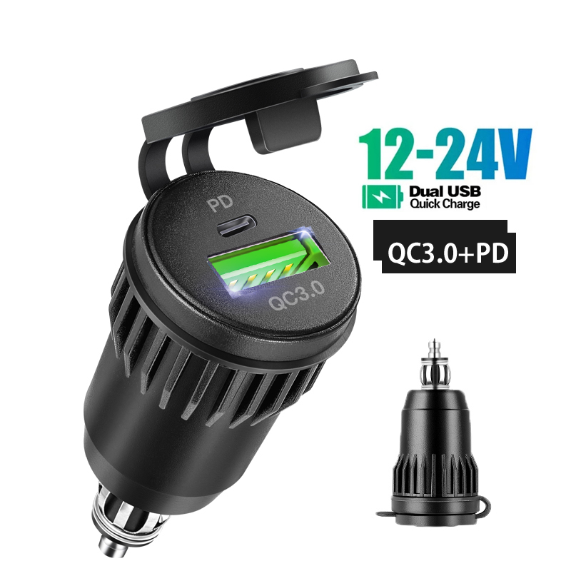 Motorcycle QC3.0 USB Type C PD - Travel Plug Type C recension och pris