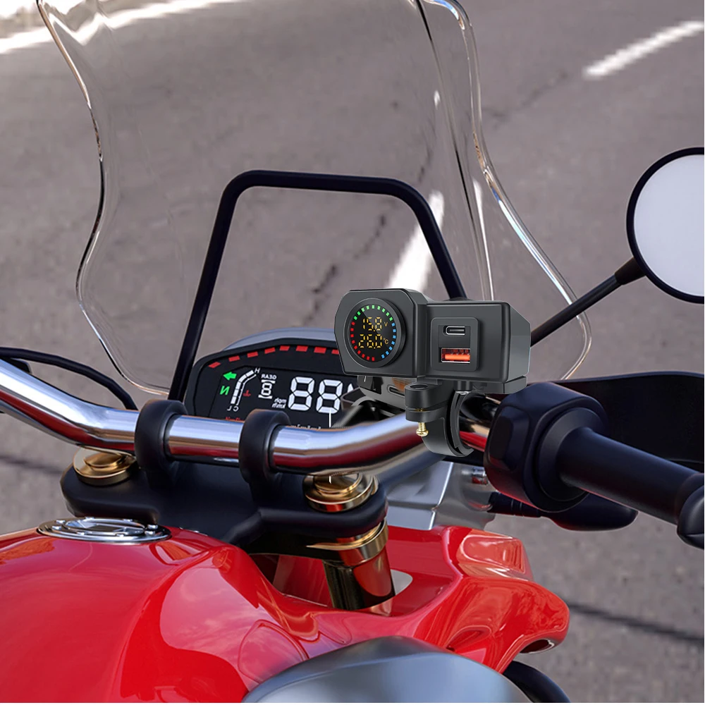 60W Motorcycle QC3.0 PD Charge - Travel Plug Type C recension och pris