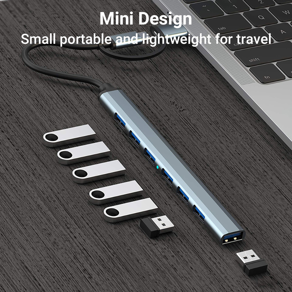 7 in 2 USB C Hub Expander Mult - Travel Plug Type C recension och pris