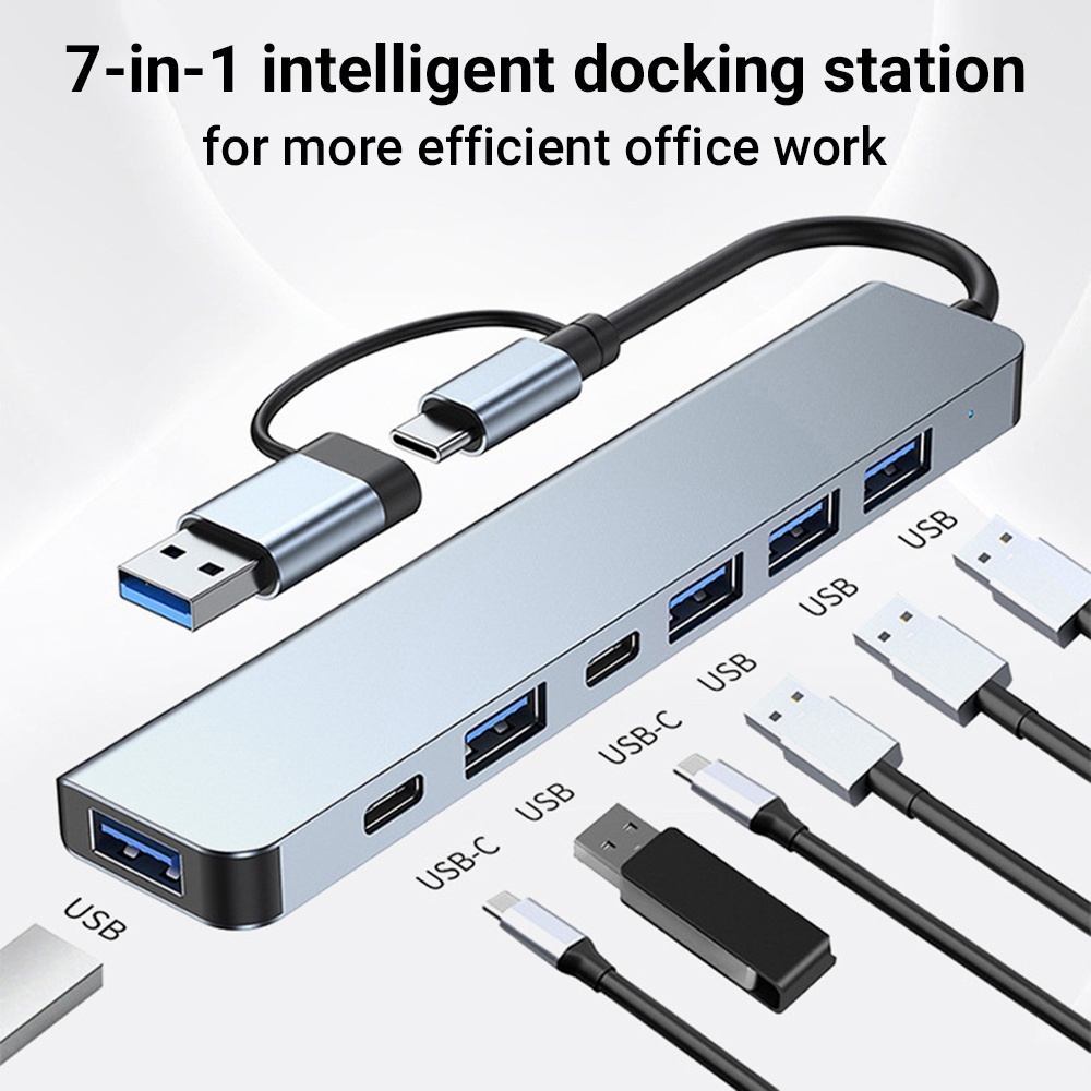 7 in 2 USB C Hub Expander Mult - Travel Plug Type C recension och pris