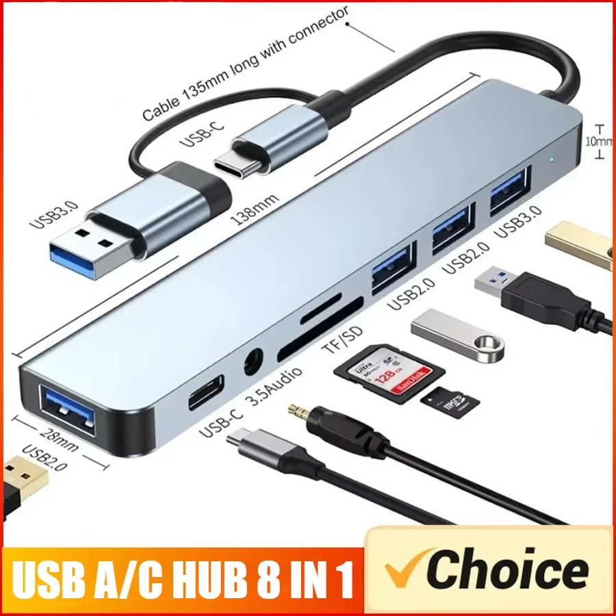 7/8 in1 USB C Hub Expander Mul - Travel Plug Type C recension och pris