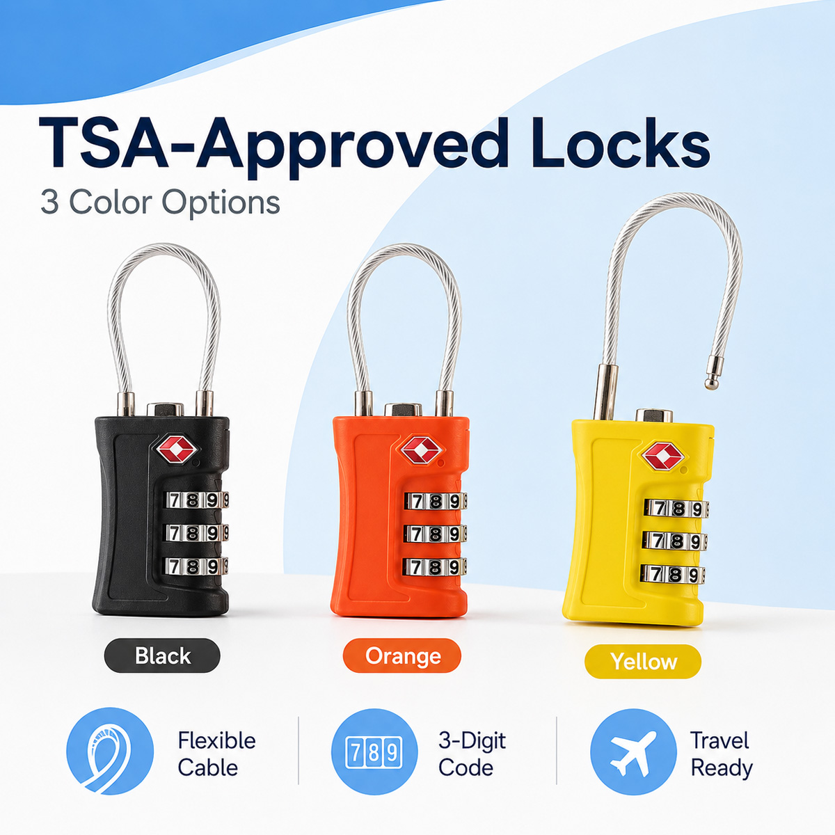 TSA Approved Luggage Lock 3 Di - Travel Accessories Electronics recension och pris