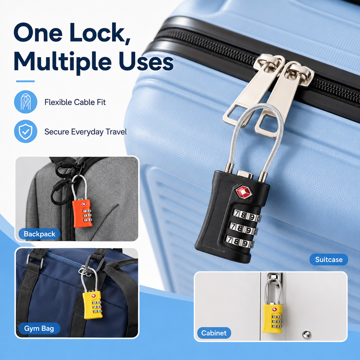 TSA Approved Luggage Lock 3 Di - Travel Accessories Electronics recension och pris