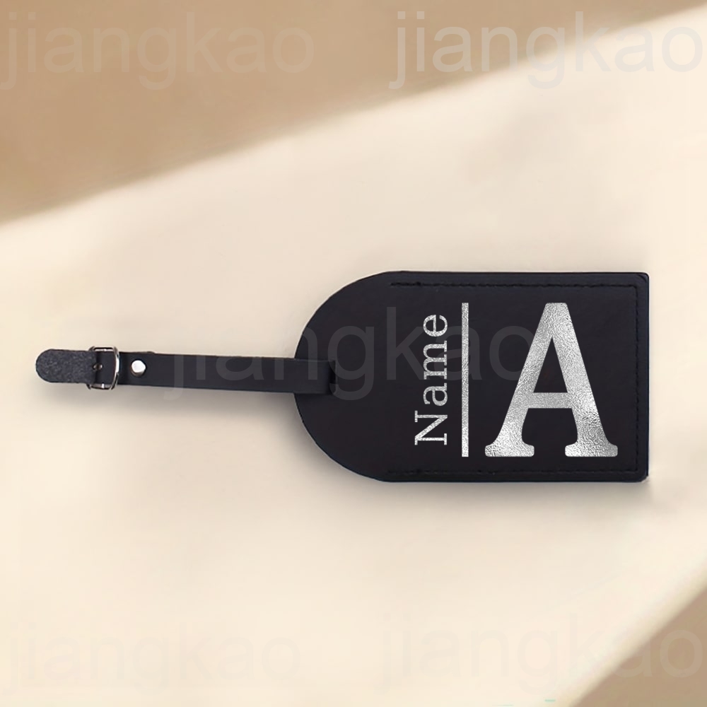 Personalized Letter with Name  - Luggage Tag Leather recension och pris