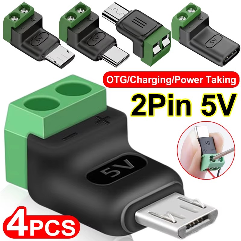 1-4Pcs 5V Crimp Terminal Block - Travel Plug Type C recension och pris