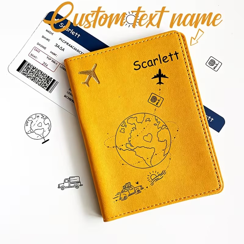 Custom Name Text Passport Cove - Travel Accessories Plane recension och pris