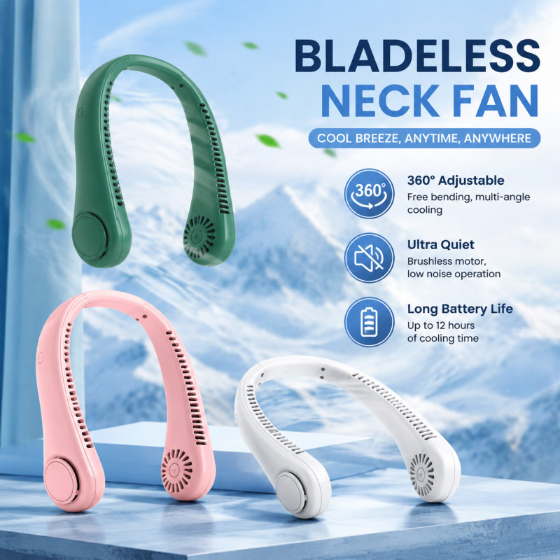 2026 New Bladeless Neck Fan US - Travel Accessories Electronics recension och pris