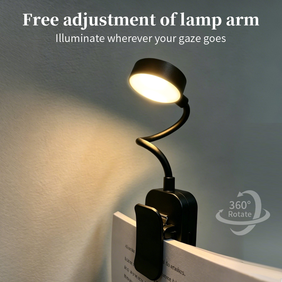 LED Desk Lamp Rechargeable Cli - Book Light Flexible recension och pris